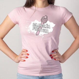 Ženska majica NAJBOLŠA POLOVICA Roza